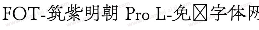 FOT-筑紫明朝 Pro L字体转换